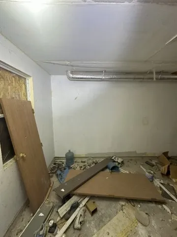 a view of a room with rack on the wall