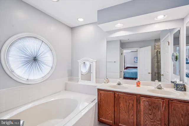 a workspace with furniture and a book shelf