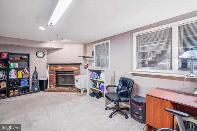 a view of outdoor space with a garden and trees