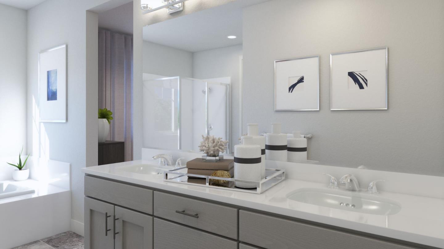 2641 Smith Ranch Walnut Creek, CA 94598 - Photo 10 of 19 a bathroom with double sink and a mirror