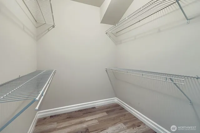 a view of small space with racks on the wall