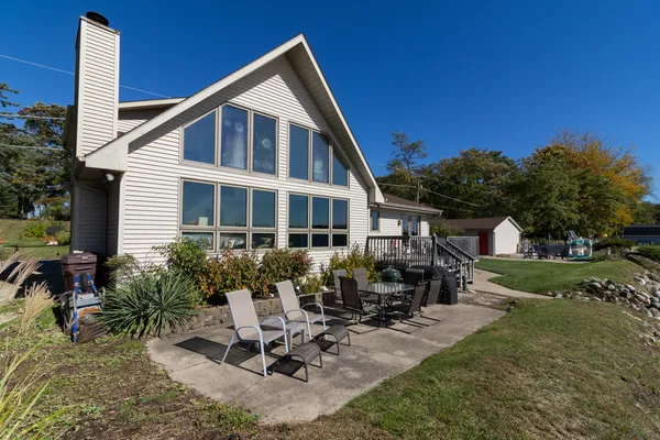 a view of a house with patio