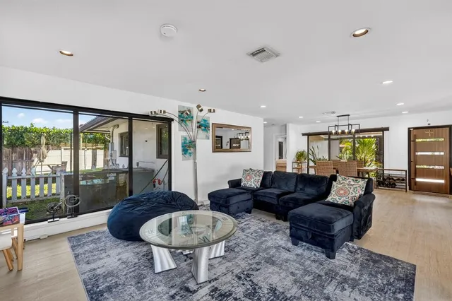 a living room with furniture