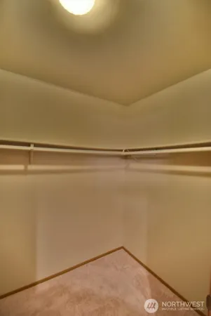 a view of small space with racks on the wall