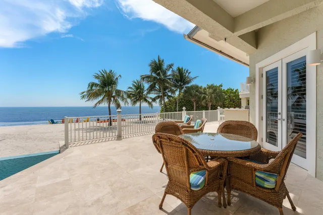 a view of a water with an outdoor space