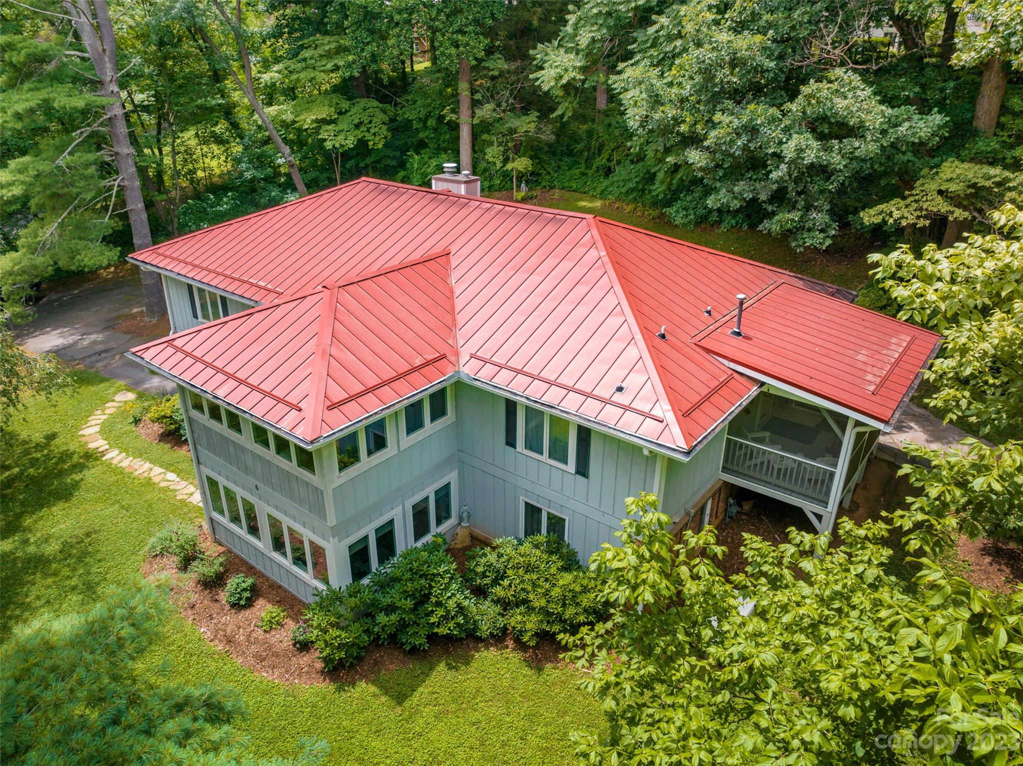 6 Cambridge Road Asheville, NC 28804 - Photo 33 of 35 a aerial view of a house with a yard