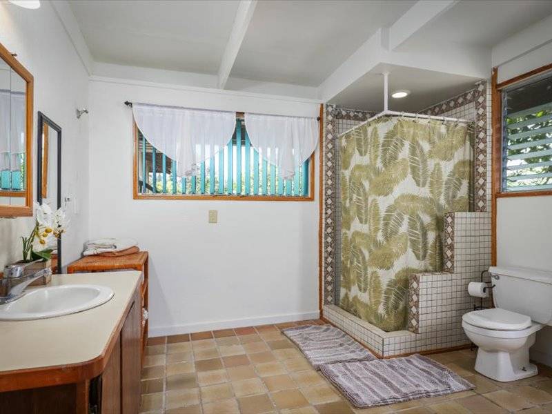84-5193 Hawaiʻi Belt Road Captain Cook, HI 96704 - Photo 19 of 30 a bathroom with a sink toilet and shower