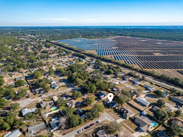 an aerial view of a city