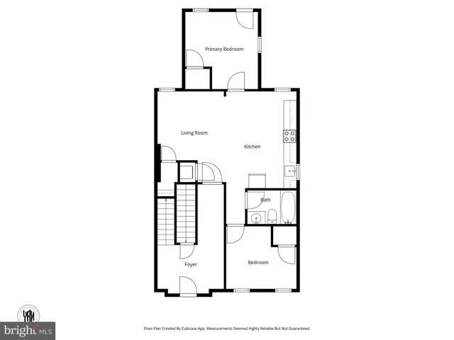 a picture of a bench in front of door