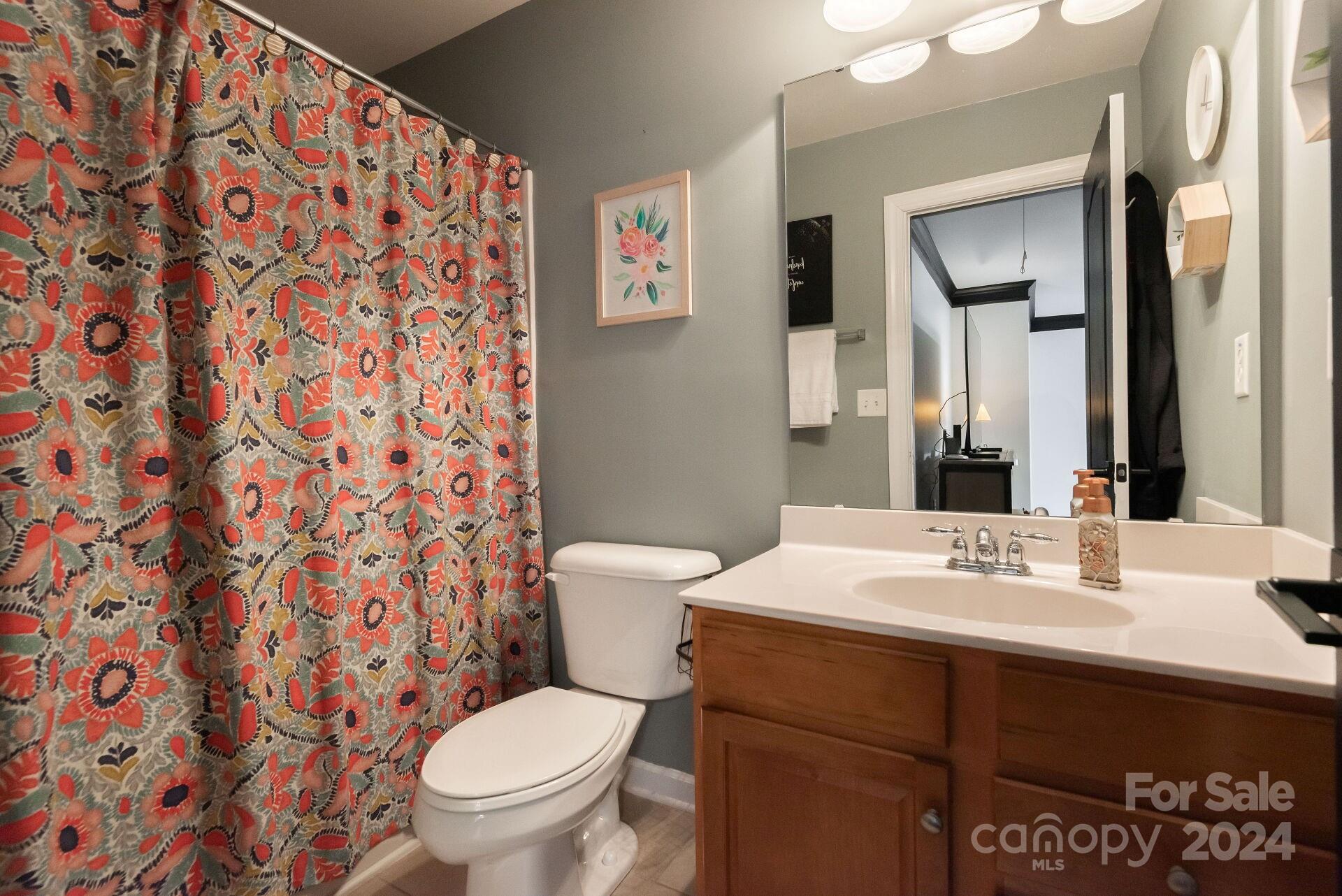 6725 Dusty Saddle Road Charlotte, NC 28277 - Photo 26 of 29 a bathroom with a sink a toilet and a mirror