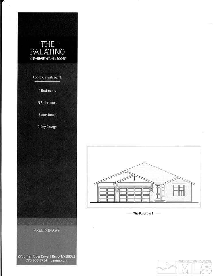 10507 Claim Jumper Way Reno, NV 89521 - Photo 2 of 3 a black and white photo of a floor plan
