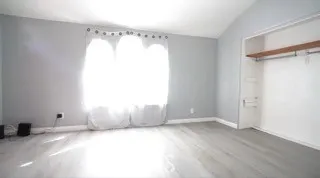 an empty room with a window