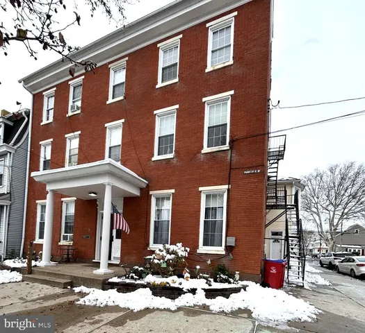 a front view of a building