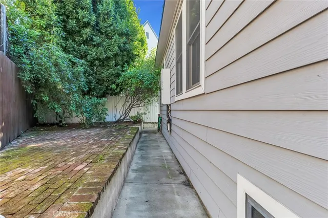 a view of a backyard with a garden