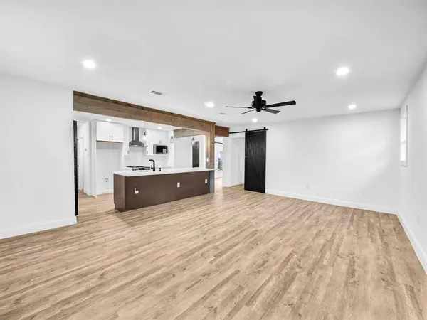 a view of kitchen and front door