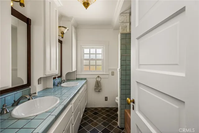 an empty room with a door