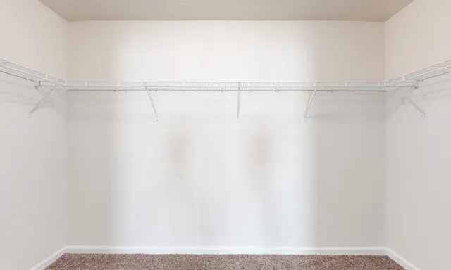 a view of small space with racks on the wall