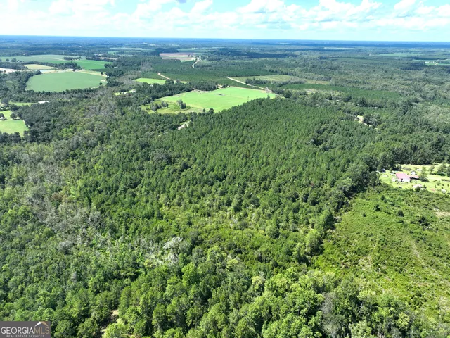 a view of an ocean and a yard