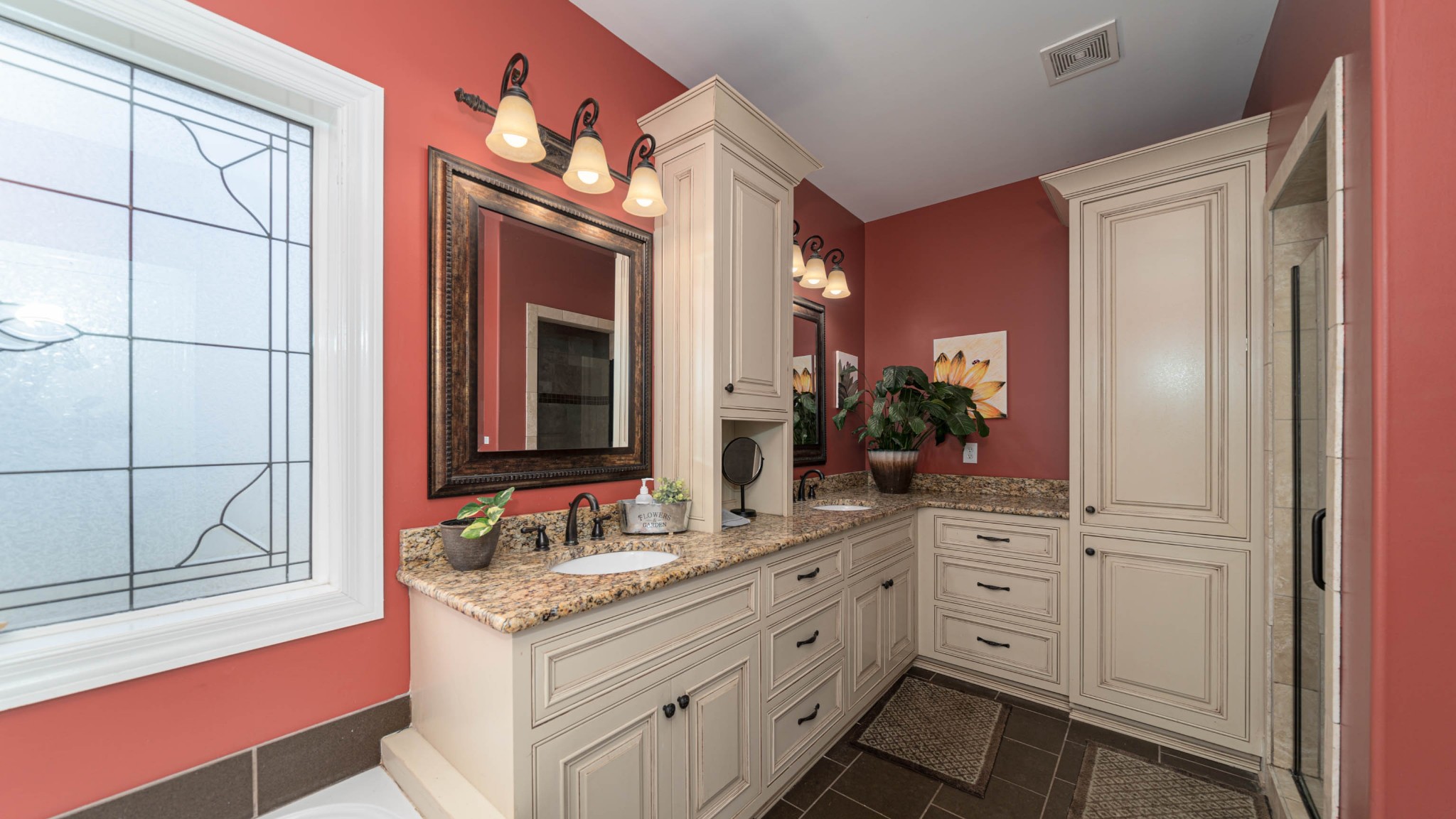 262 West Limestone Road Hazel Green, AL 35750 - Photo 14 of 45 a bathroom with a granite countertop sink vanity and mirror