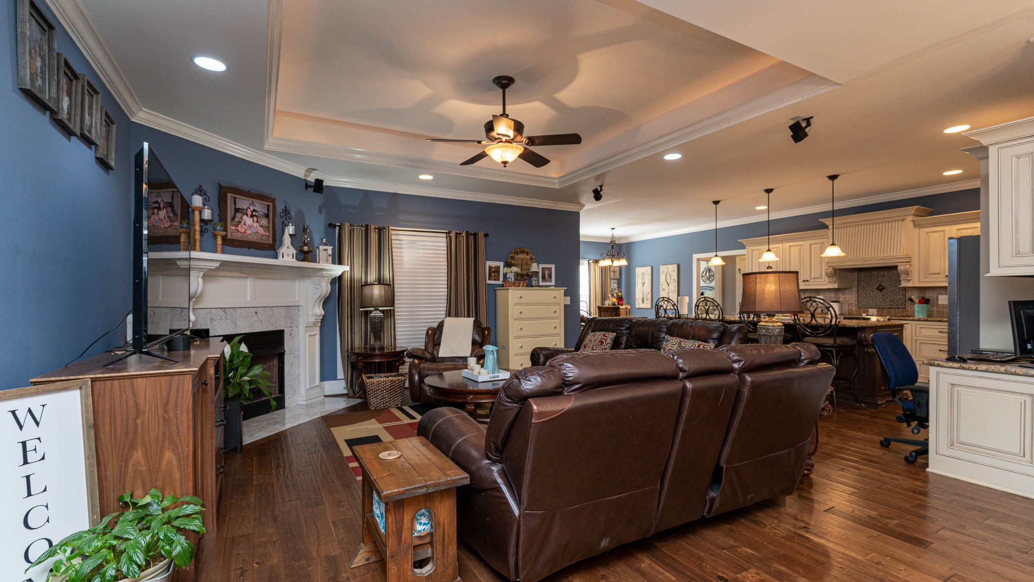 262 West Limestone Road Hazel Green, AL 35750 - Photo 4 of 45 a living room with furniture fireplace and flat screen tv