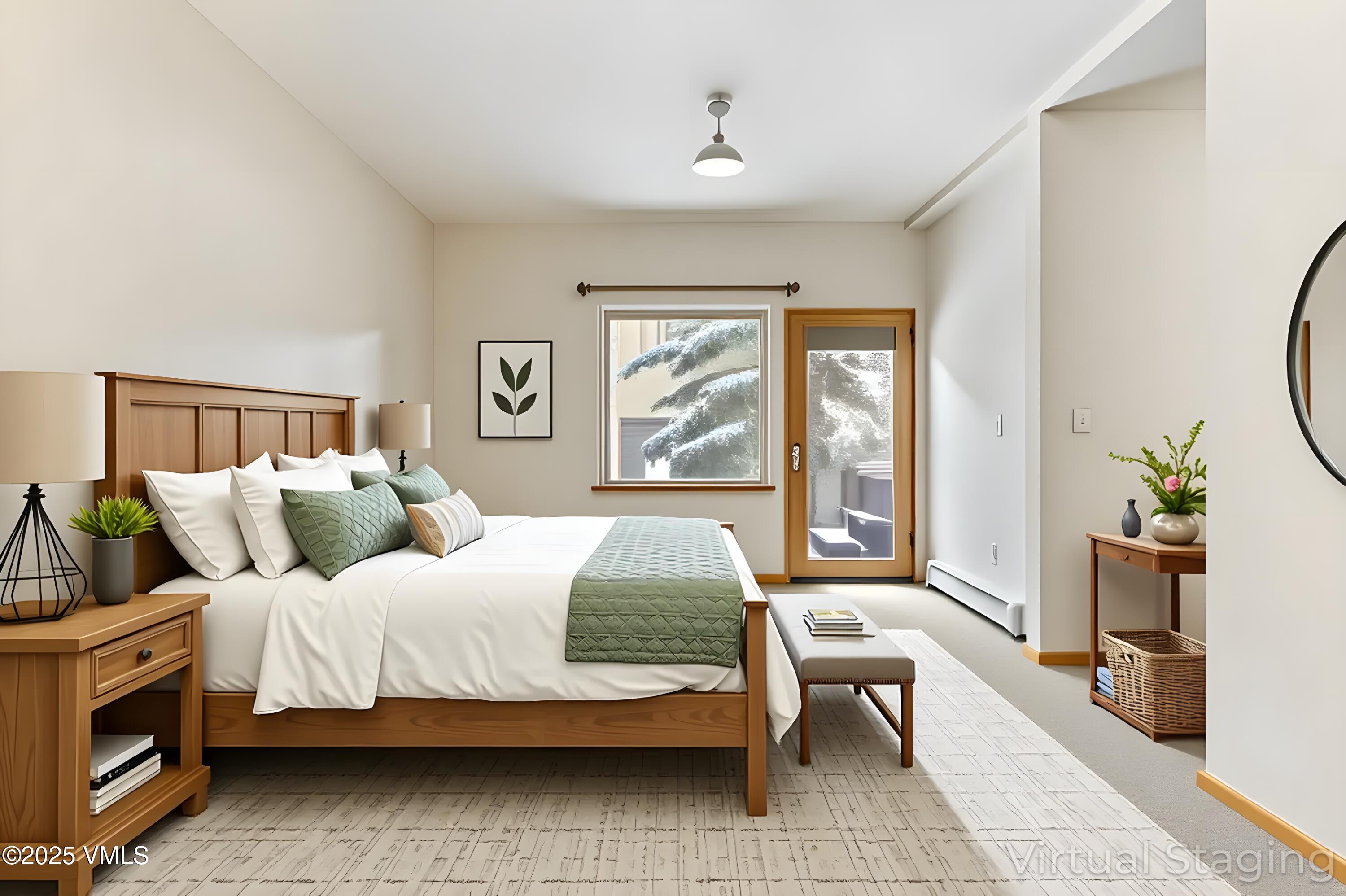 1230 Lions Ridge Loop, Unit 2D Vail, CO 81657 - Photo 22 of 42 a bedroom with a large bed and a window