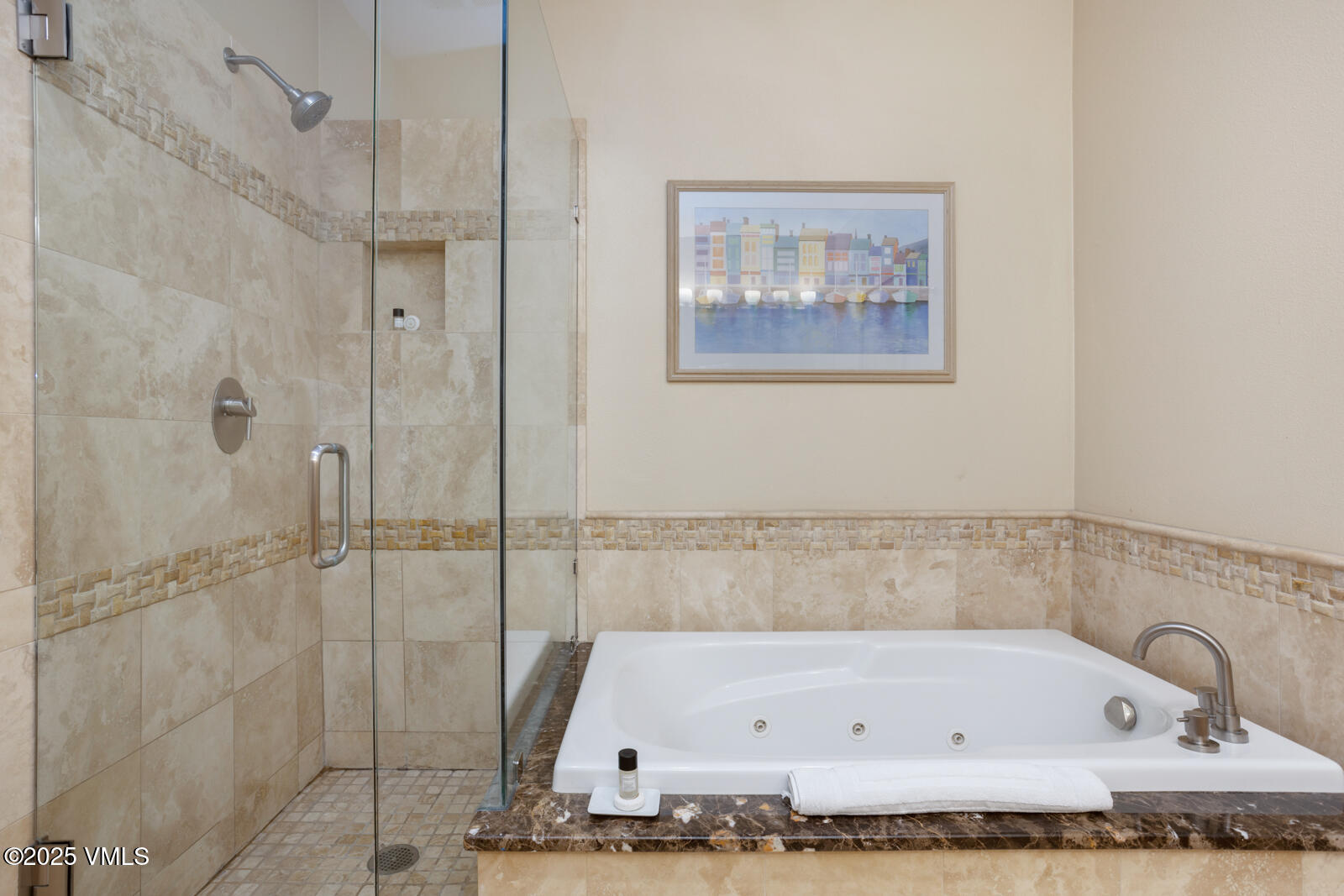 1230 Lions Ridge Loop, Unit 2D Vail, CO 81657 - Photo 26 of 42 a bathroom with a bath tub and a shower