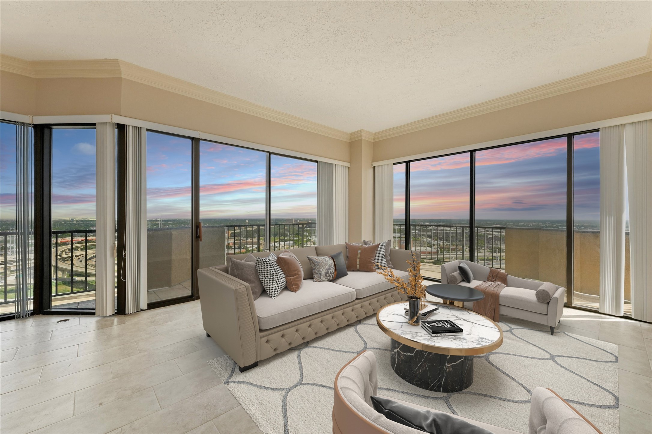 3350 McCue Road, Unit 2301 Houston, TX 77056 - Photo 6 of 12 a living room with furniture and a large window