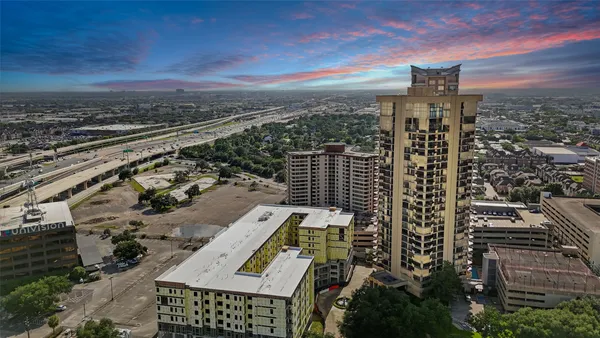 an aerial view of a city