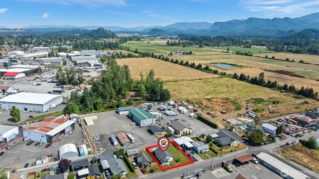 a view of city and mountain
