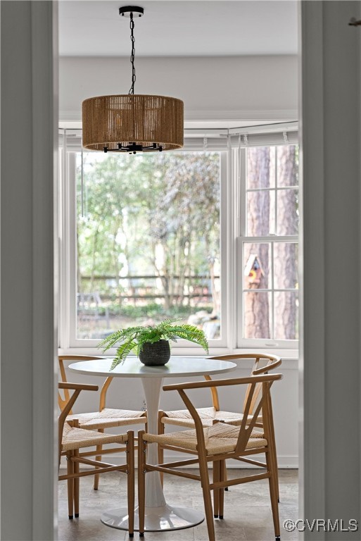 5801 Mill Spring Road Midlothian, VA 23112 - Photo 21 of 49 a view of a dining room with furniture window and outside view