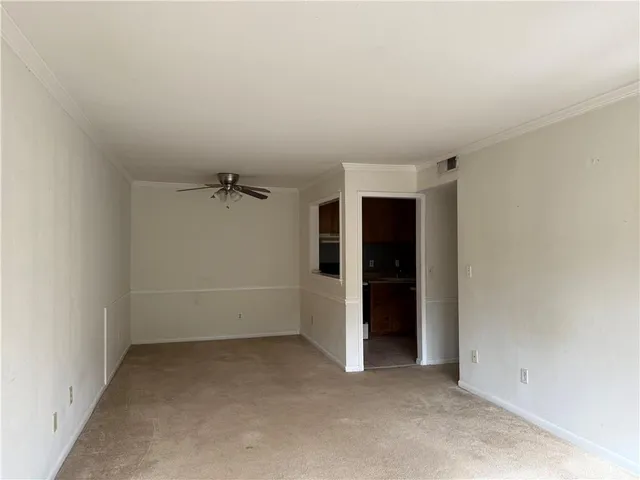 an empty room with closet