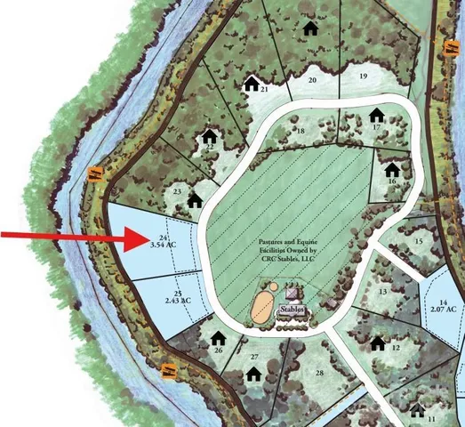 a view of a lake with a big yard