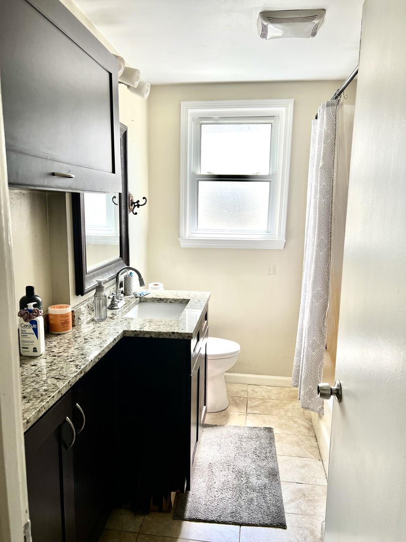 18510 Dixie Highway Homewood, IL 60430 - Photo 7 of 11 a bathroom with a granite countertop sink toilet and mirror
