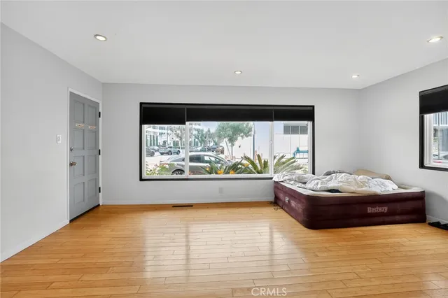 a living room with a large window