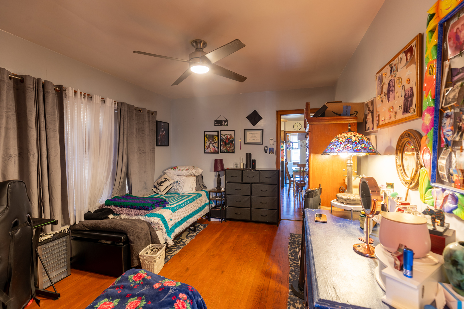 1626 Home Avenue Berwyn, IL 60402 - Photo 15 of 23 a bedroom with a bed and a flat screen tv