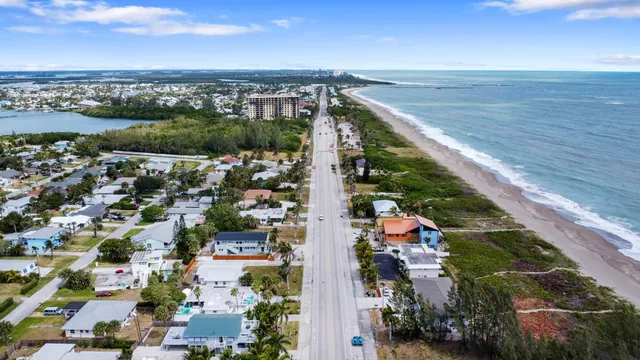 an aerial view of residential building with outdoor space