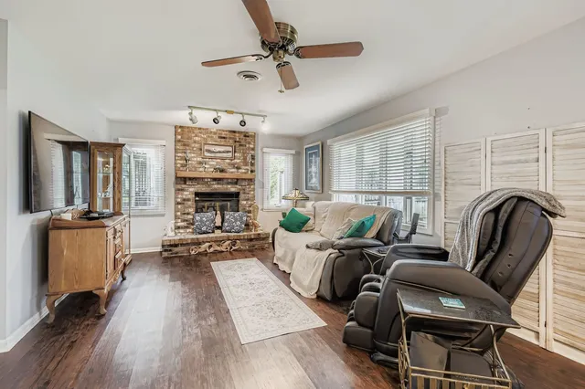 a living room with furniture