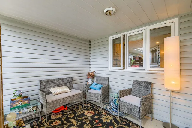 a outdoor space with patio furniture