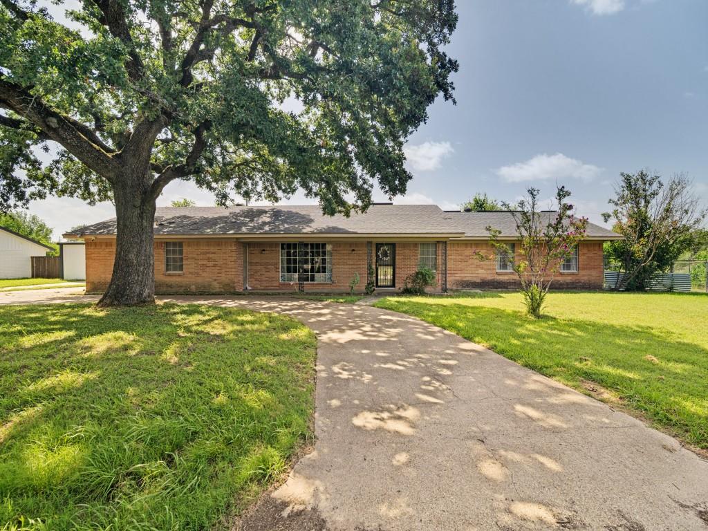 1081 Wright Street Terrell, TX 75160 - Photo 4 of 29 Brick-front home featuring an expansive front lawn, mature shade tree, and a concrete driveway