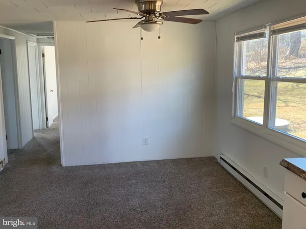 an empty room with a window