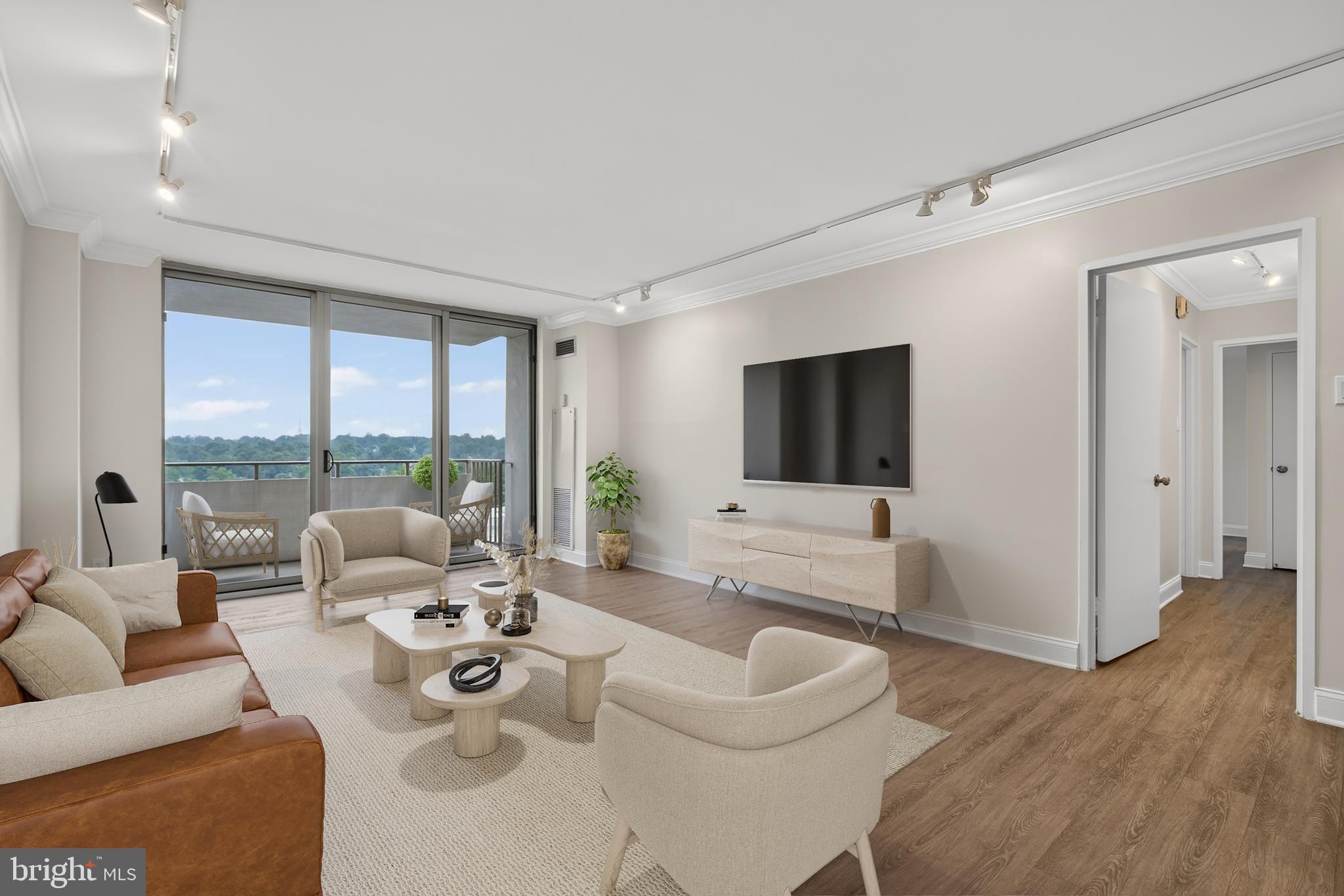 5101 River Road, Unit 1515 Bethesda, MD 20816 - Photo 2 of 33 Spacious Living Room Digitally Staged