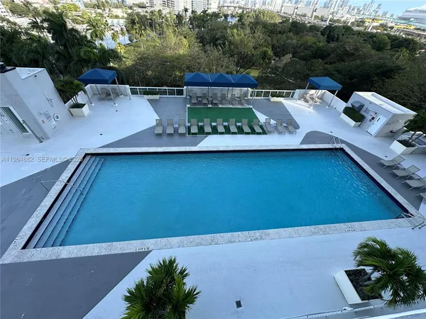 a view of a balcony with an outdoor space