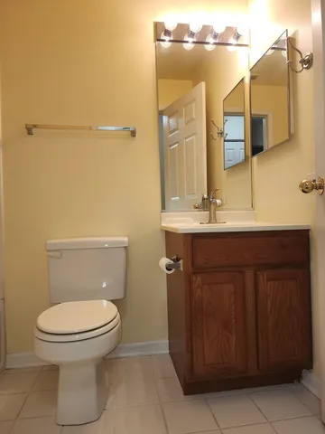 a bathroom with a toilet a sink and mirror