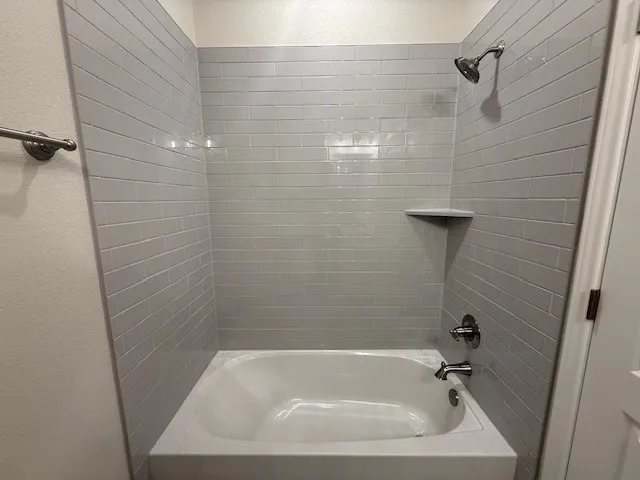 a bathroom with a tub