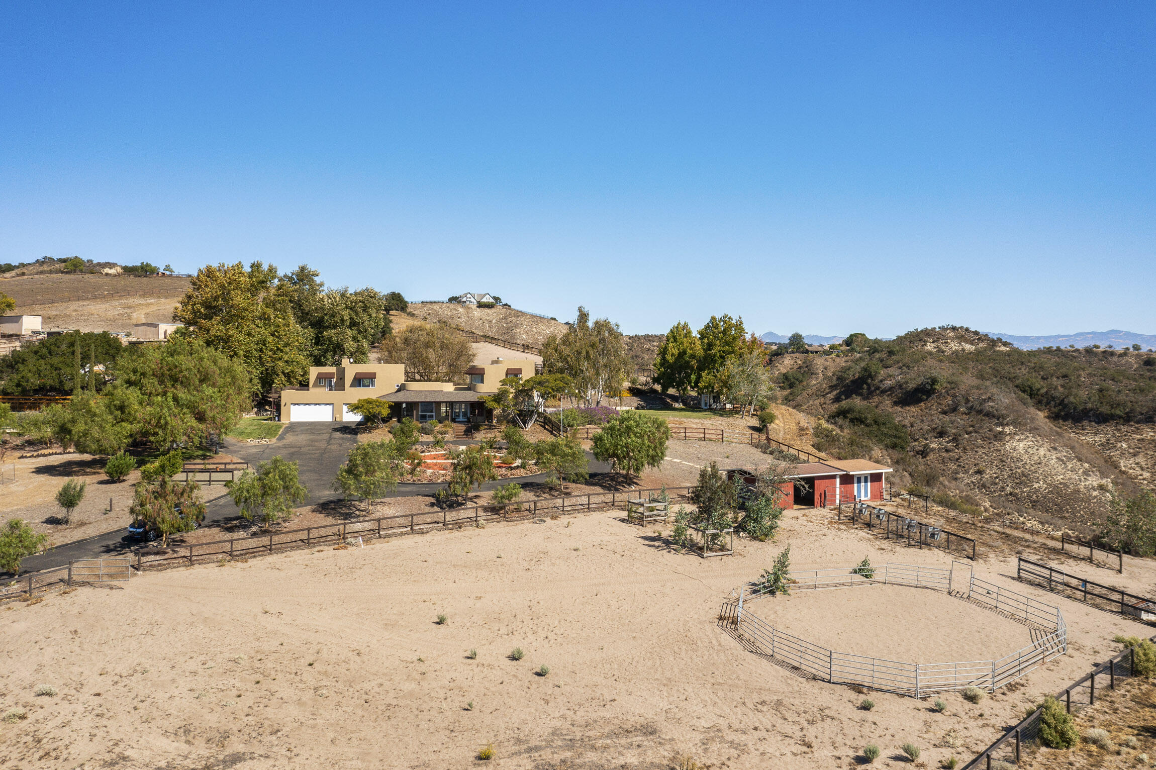 1833 Cougar Ridge Road Buellton, CA 93427 - Photo 37 of 53 Aerial Lower Barn 1