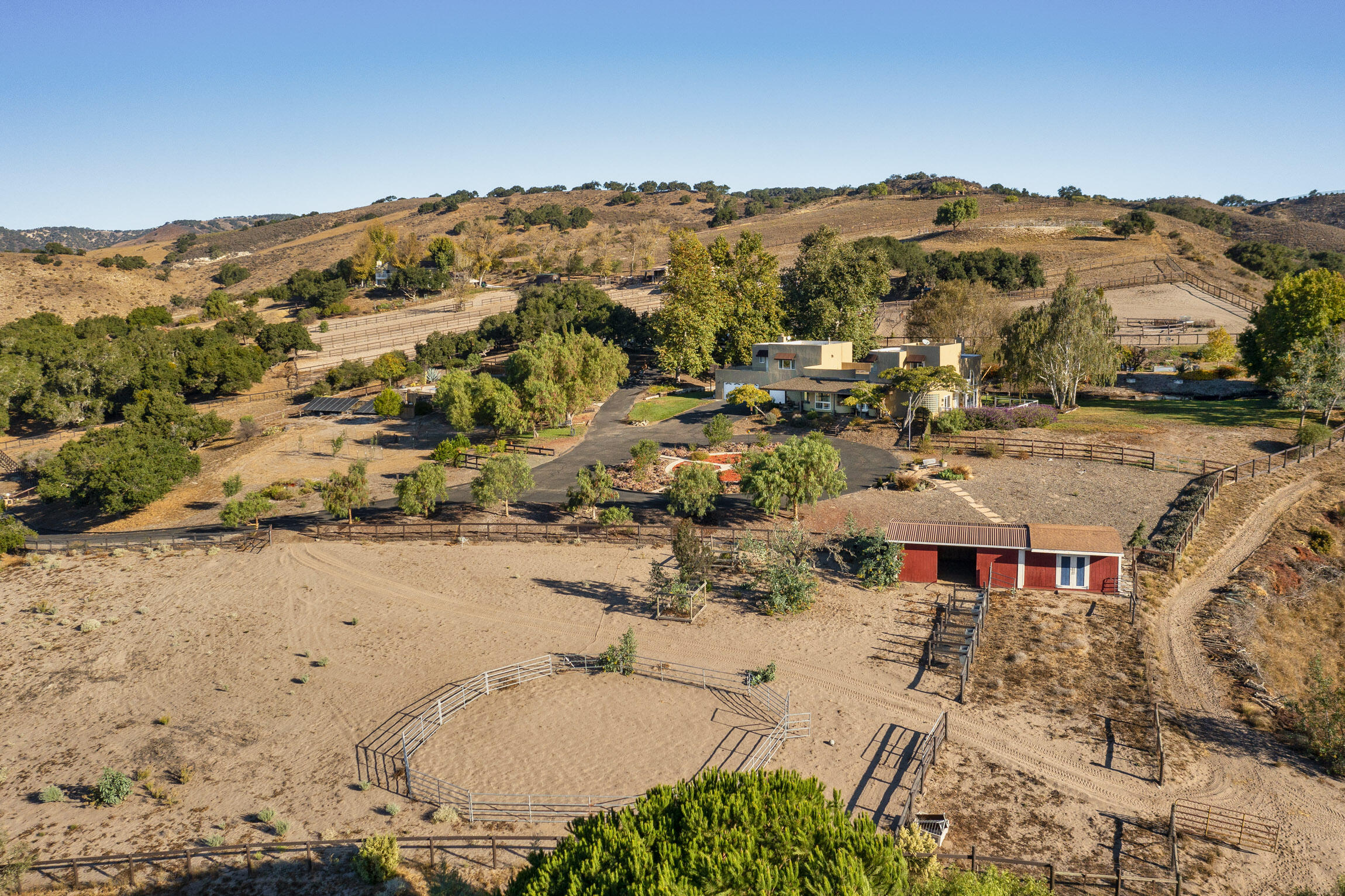 1833 Cougar Ridge Road Buellton, CA 93427 - Photo 38 of 53 Aerial Lower Barn 2