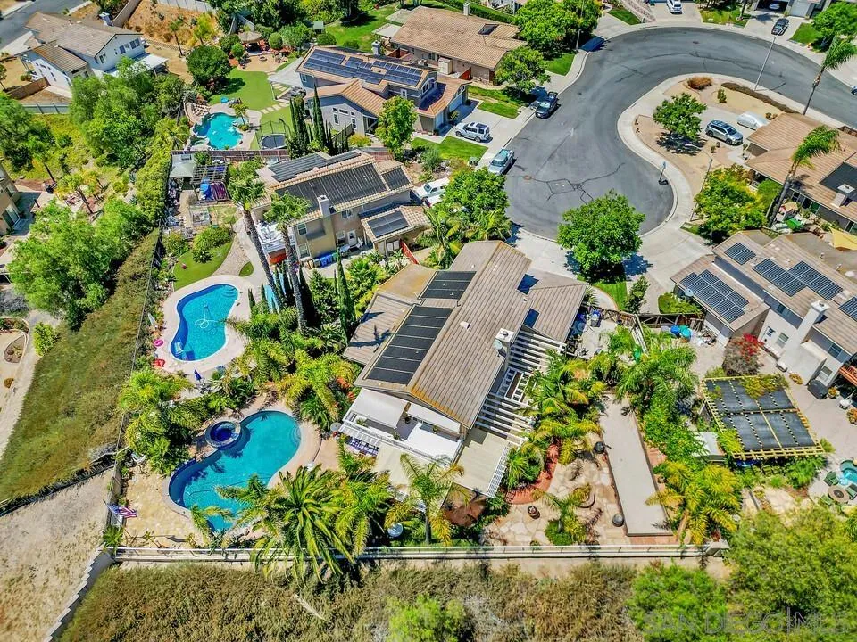 10496 Chaparral Drive Santee, CA 92071 - Photo 72 of 73 an aerial view of residential house with outdoor space and swimming pool