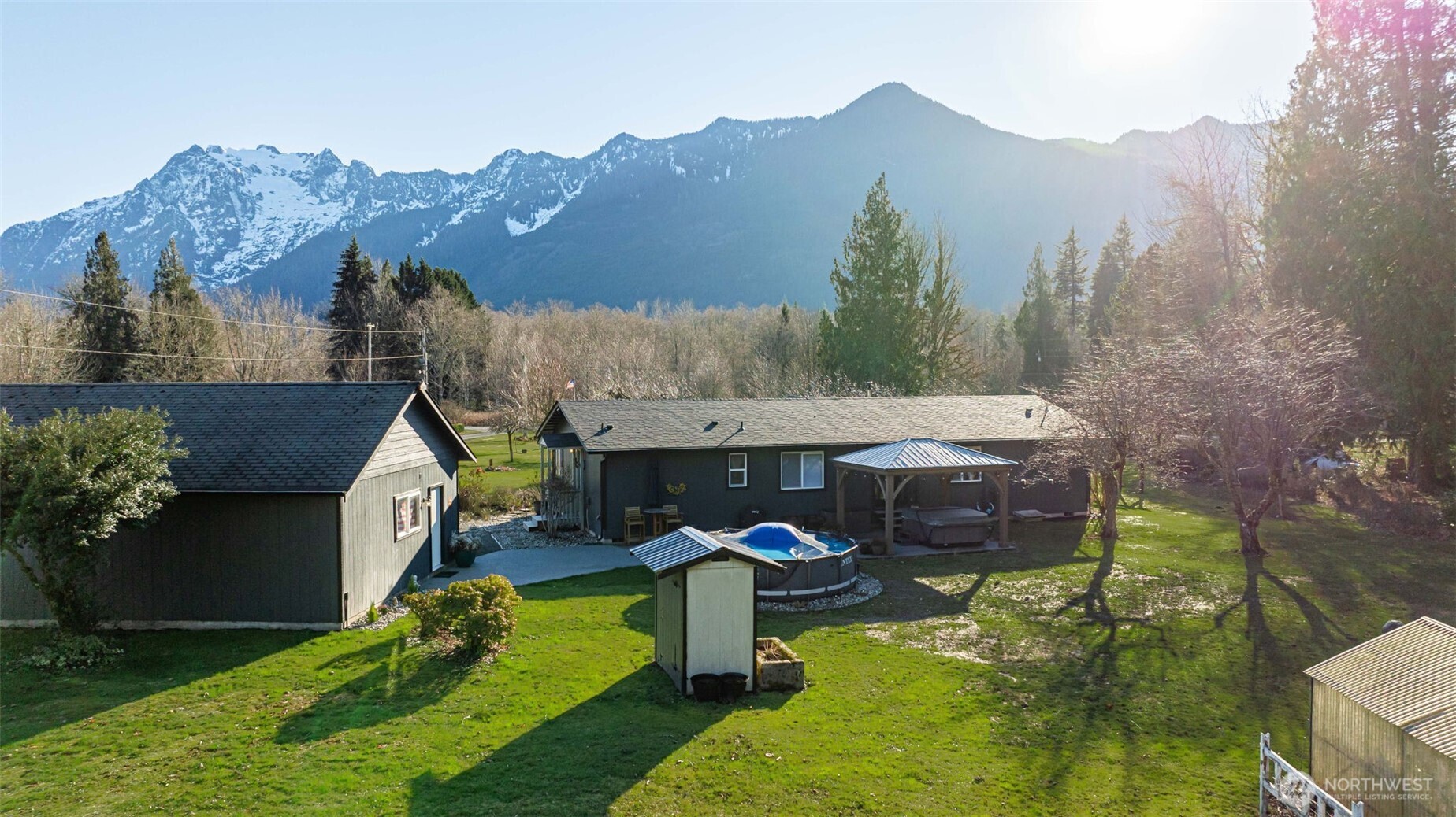 36721 Swede Heaven Road Arlington, WA 98223 - Photo 36 of 40 a aerial view of a house with a yard