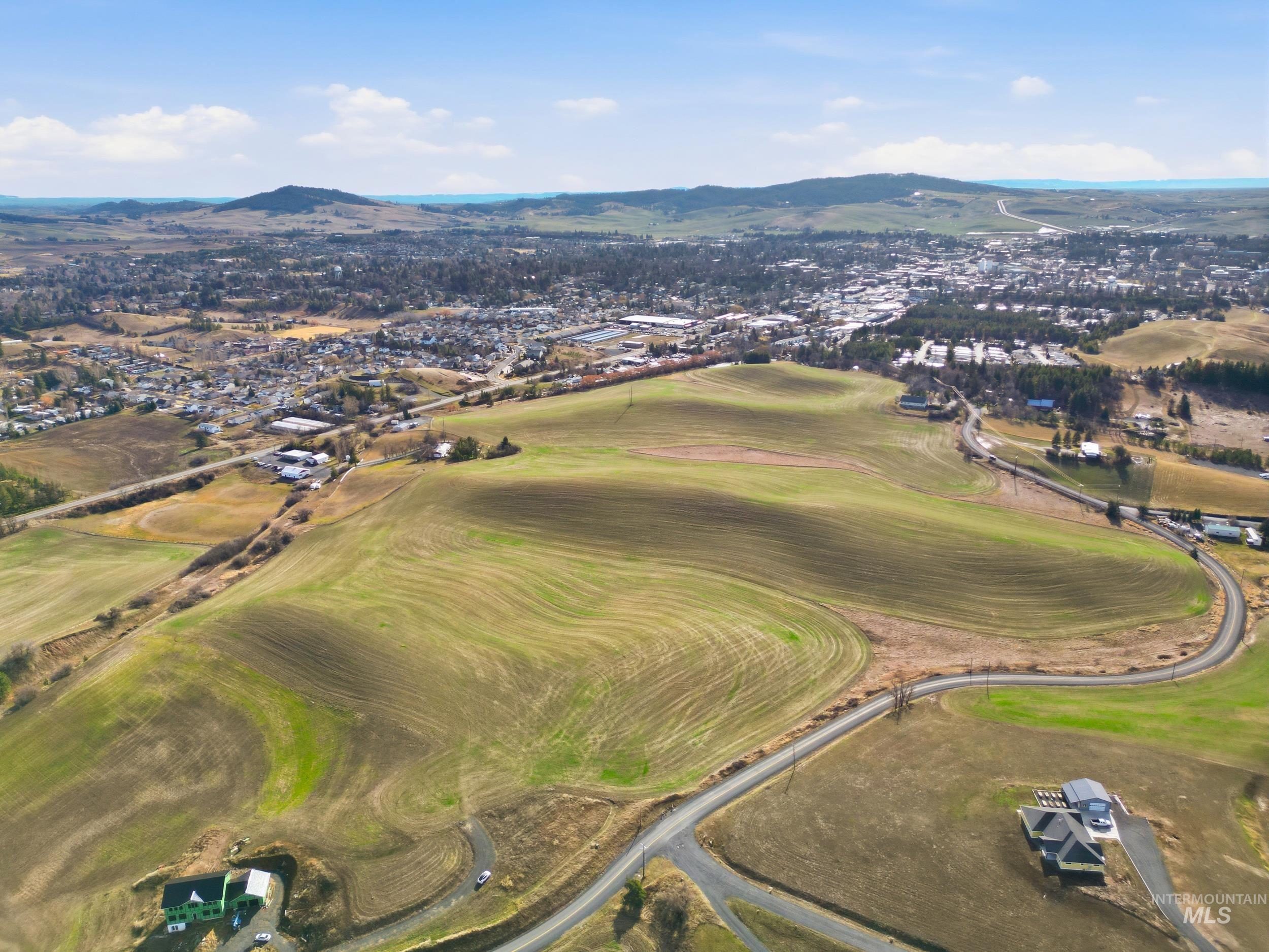 Aerial view of a mountainous background