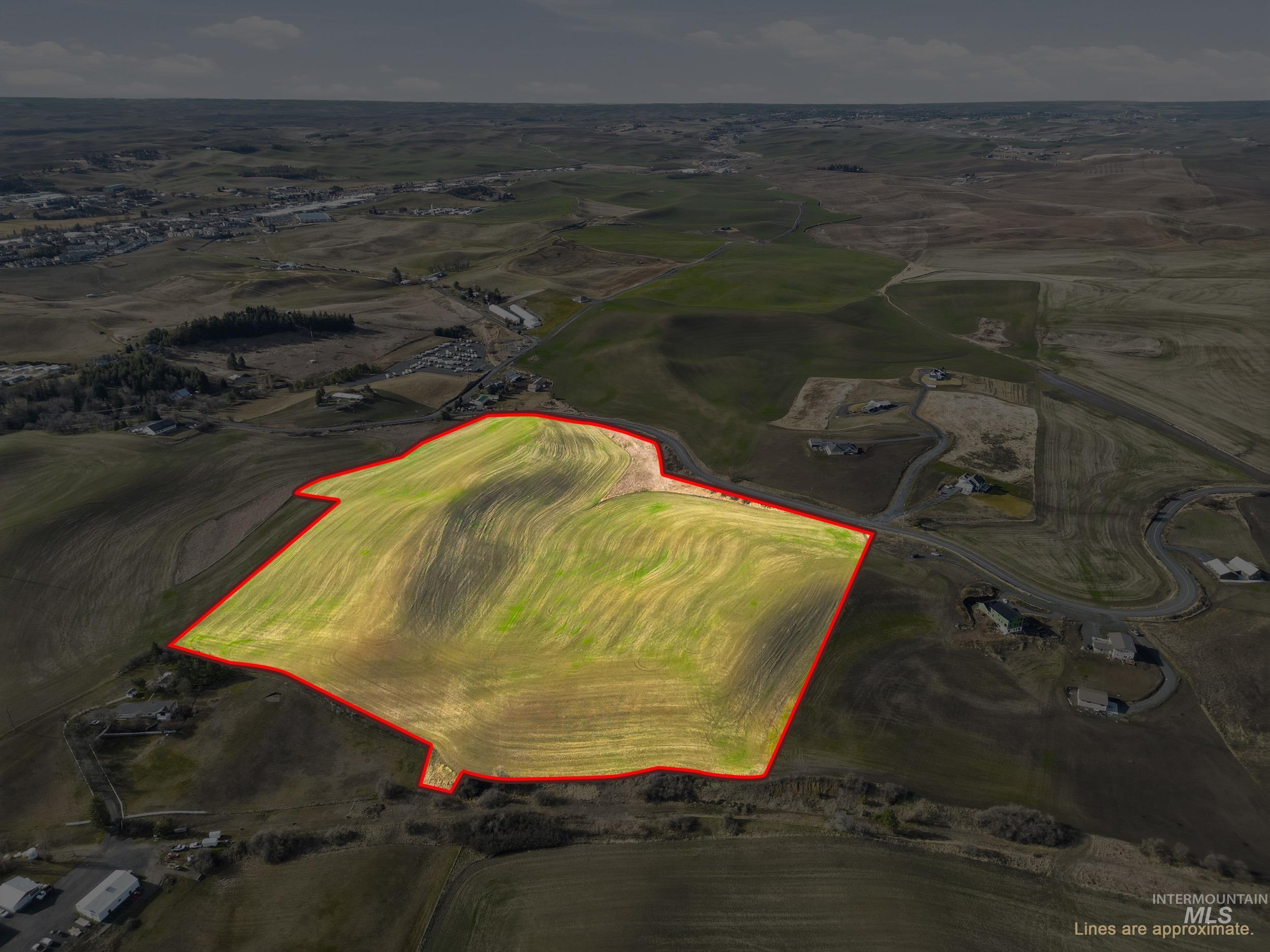 Tbd Mix Road Moscow, ID 83843 - Photo 7 of 40 Aerial overview of property's location featuring property boundaries highlighted